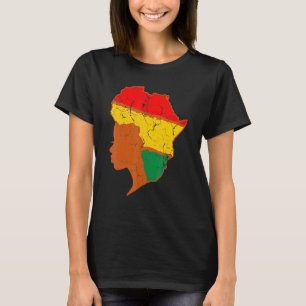 T-shirt Mois de l'histoire noire Carte africaine des femme