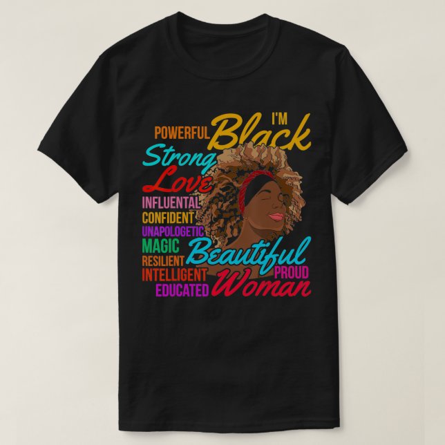 T-shirt Mois de l'histoire noire des femmes afro-américain (Design devant)