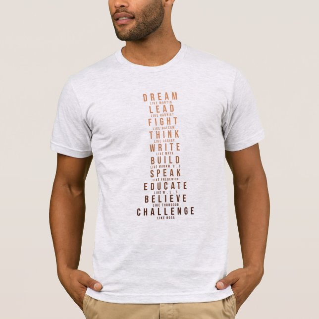 T-shirt Mois de l'histoire noire Dream Plomb combat (Devant)