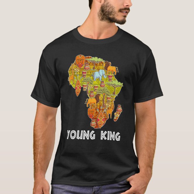 T-shirt Mois de l'histoire noire du jeune roi d'Afrique (Devant)