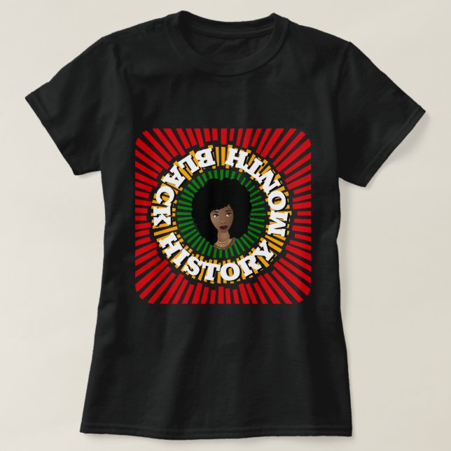 T-shirt Mois de l'histoire noire, rayons du soleil, femme  (Design devant)