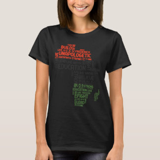 T-shirt Mois de l'histoire noire Red Green et Black Africa