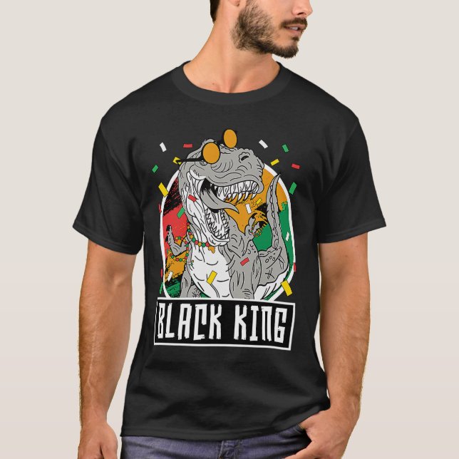 T-shirt Mois de l'histoire noire Rex Dinosaur Roi noir Din (Devant)