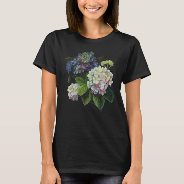 T-shirt Mois de naissance Hydrangea Fleurs (Devant)
