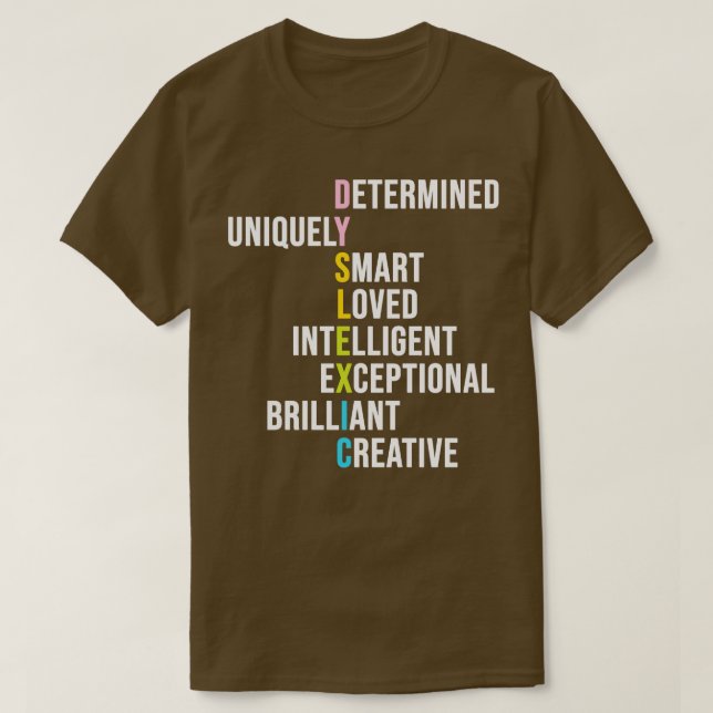 T-shirt Mois de sensibilisation à la dyslexie 14 (Design devant)