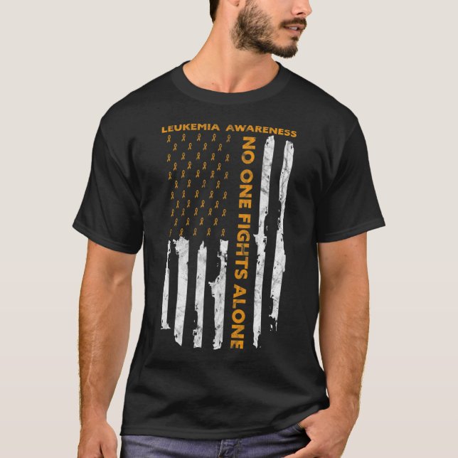 T-shirt Mois de sensibilisation à la leucémie Drapeau amér (Devant)