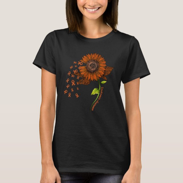 T-shirt Mois de sensibilisation à la leucémie du ruban ora (Devant)