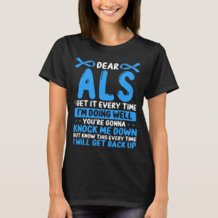 T-shirt Mois de sensibilisation à la SLA Bleu Ruban de la