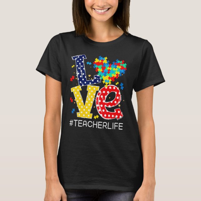 T-shirt Mois de sensibilisation à l'autisme Pièce de puzzl (Devant)
