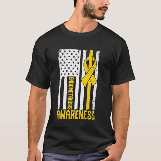 T-shirt Mois de sensibilisation à l'endométriose Drapeau a (Devant)