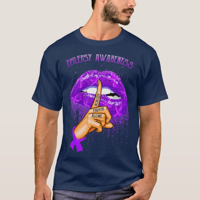T-shirt Mois de sensibilisation à l'épilepsie des lèvres (Devant)