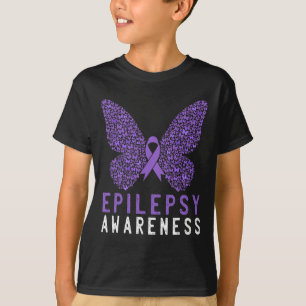 T-shirt Mois de sensibilisation à l'épilepsie papillon Rib