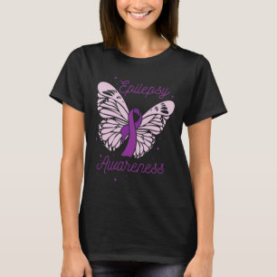 T-shirt Mois de sensibilisation à l'épilepsie Purple Ribbo