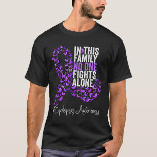 T-shirt Mois de sensibilisation à l'épilepsie Ruban pourpr