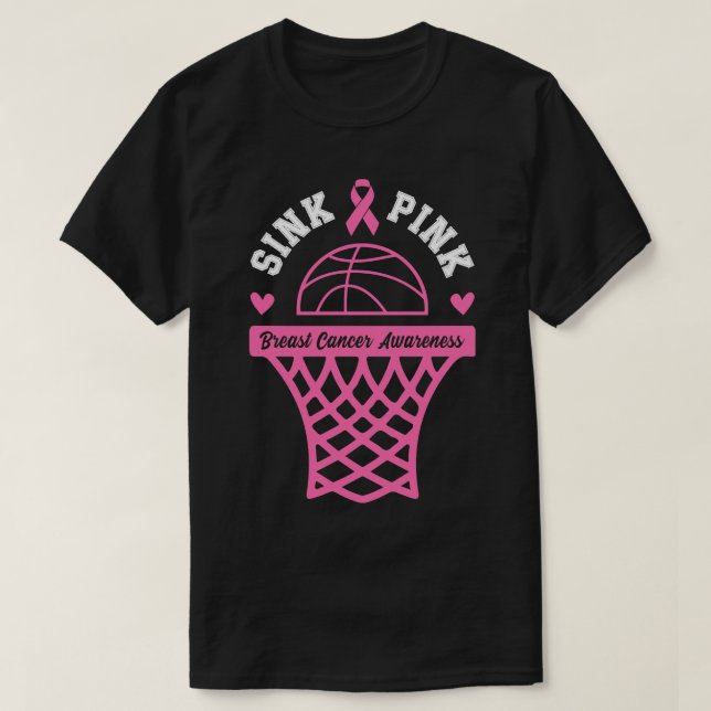 T-shirt Mois De Sensibilisation À L'Évier Et Au Rose Pour  (Design devant)