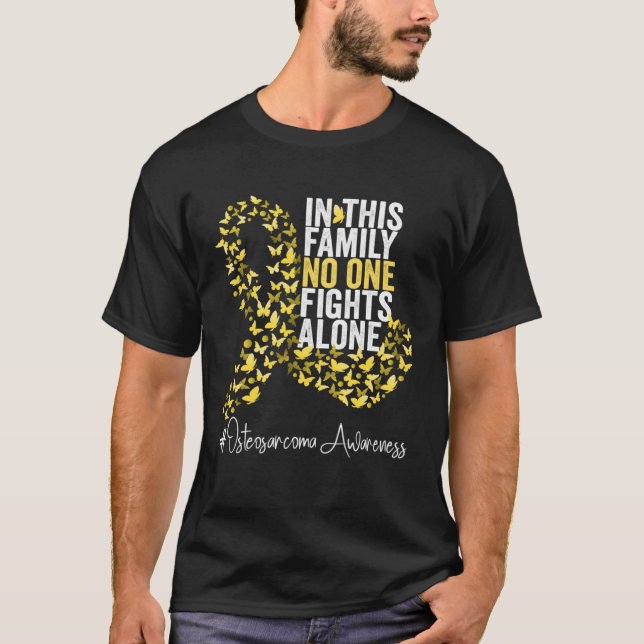 T-shirt Mois de sensibilisation à l'ostéosarcome Ruban jau (Devant)