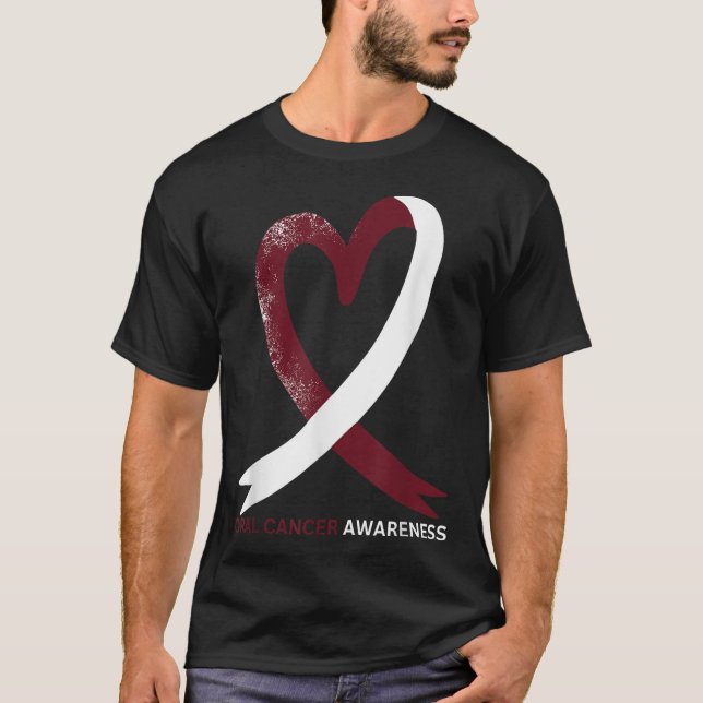 T-shirt Mois de sensibilisation au cancer buccal 2024 Cou  (Devant)