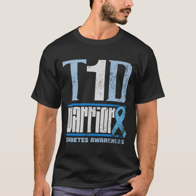 T-shirt Mois de sensibilisation au diabète T1d Guerrier du (Devant)
