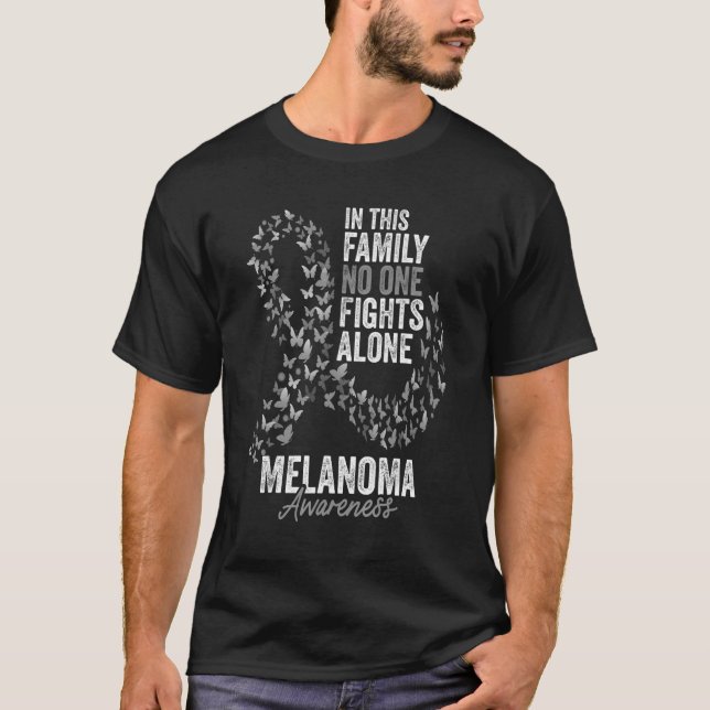 T-shirt Mois de sensibilisation au mélanome Papillons Noir (Devant)