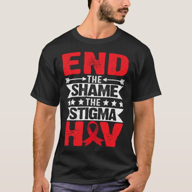 T-shirt Mois de sensibilisation au Sida Fin à la honte à l (Devant)