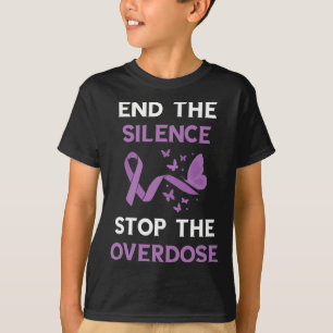 T-shirt Mois de sensibilisation aux surdoses Ruban violet