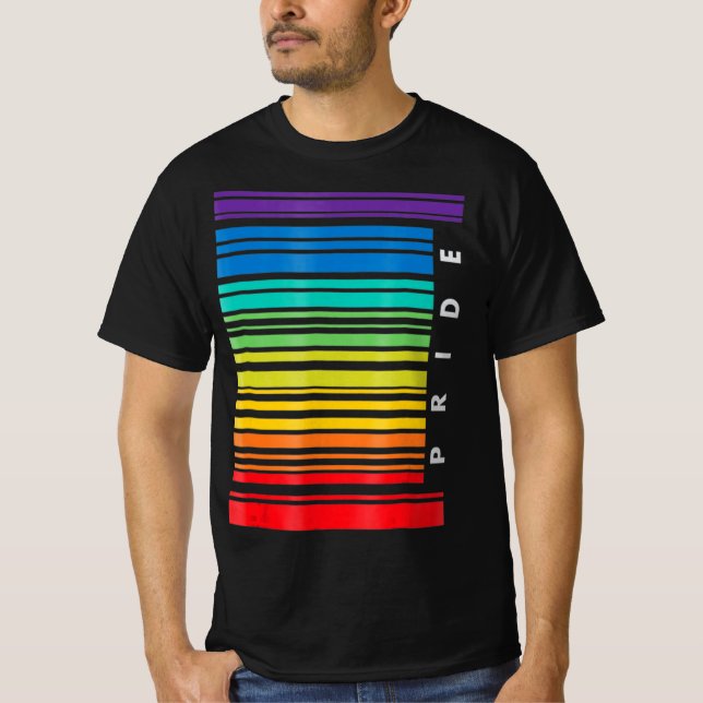 T-shirt Mois de sensibilisation LGBT Code barre Pride Pans (Devant)
