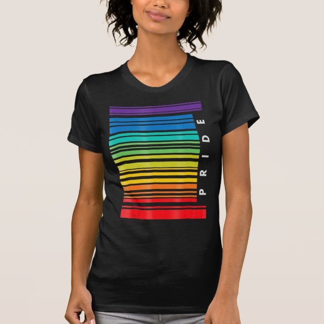 T-shirt Mois de sensibilisation LGBT Code barre Pride Pans (Devant)