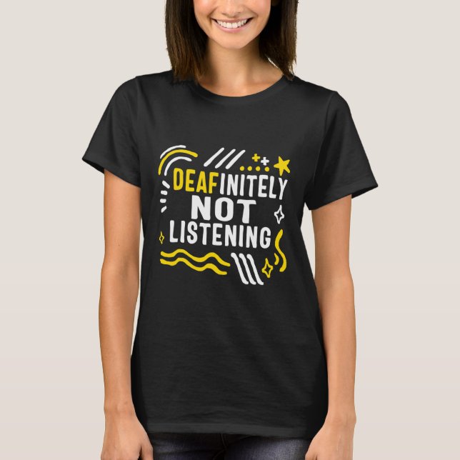 T-shirt Mois De Sensibilisation Sans Écouter Asl Lang (Devant)