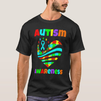 T-shirt Mois de sensibilisation sur l'autisme Femmes Coeur