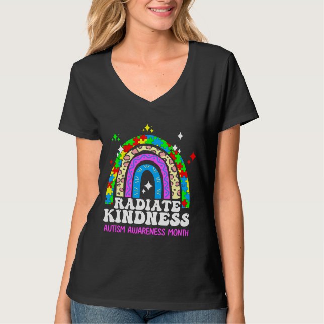 T-shirt Mois de sensibilisation sur l'autisme Rayonnement (Devant)