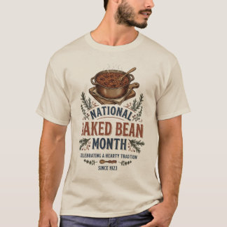 T-shirt Mois des Haricots Cuits à la Campagne Rustique