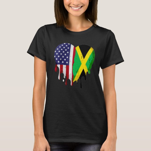 T-shirt Mois du patrimoine hispanique américain jamaïcain  (Devant)