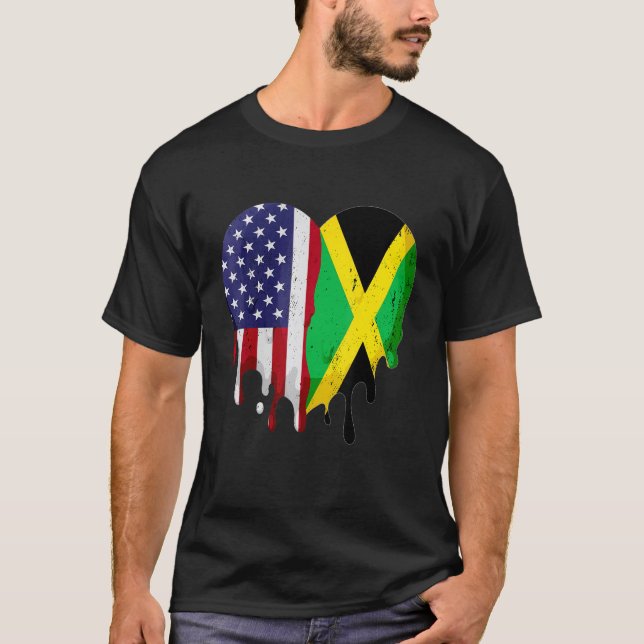 T-shirt Mois du patrimoine hispanique américain jamaïcain  (Devant)