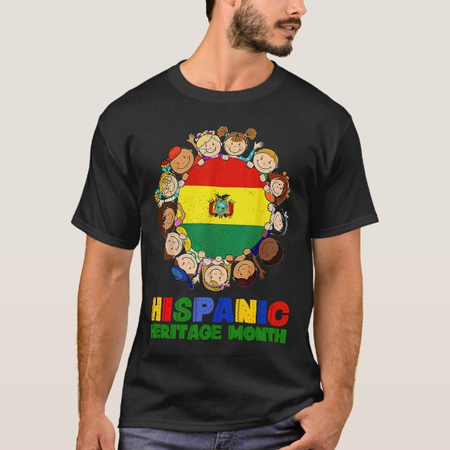 T-shirt Mois du patrimoine hispanique Bolivie Enfants garç (Devant)