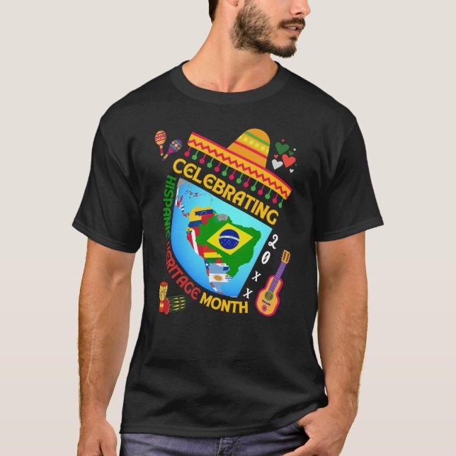 T-shirt MOIS DU PATRIMOINE HISPANIQUE coloré (Devant)