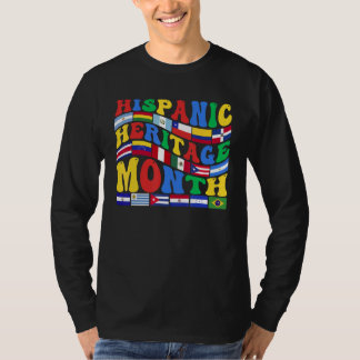 T-shirt Mois du patrimoine hispanique Drapeau des pays lat
