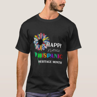 T-shirt Mois du patrimoine hispanique Drapeau du pays Lati