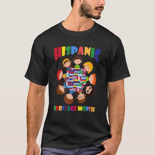 T-shirt Mois du patrimoine hispanique Drapeau Enfants Garç (Devant)