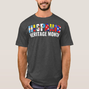 T-shirt Mois du patrimoine hispanique Drapeaux des pays la