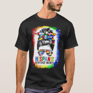T-shirt Mois du patrimoine hispanique Fier Messy Bun Cheve