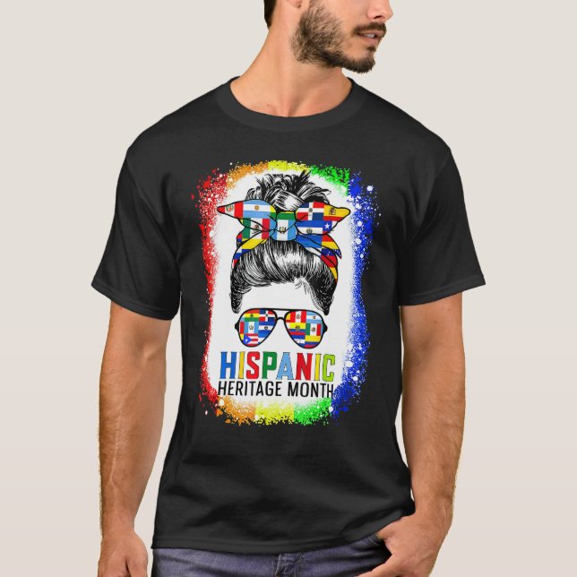 T-shirt Mois du patrimoine hispanique Fier Messy Bun Cheve (Devant)