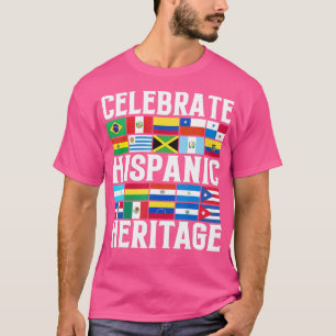 T-shirt Mois du patrimoine hispanique Latino Drapeau tous