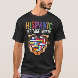 T-shirt Mois du patrimoine hispanique Mains Drapeaux du co