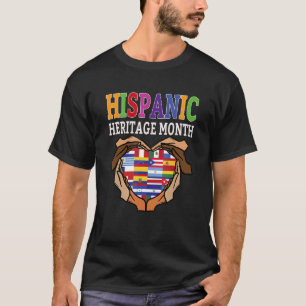 T-shirt Mois du patrimoine hispanique Mains Drapeaux du co