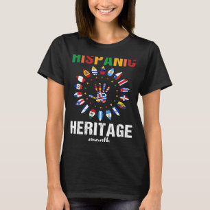 T-shirt Mois du patrimoine hispanique Mains Latino drapeau