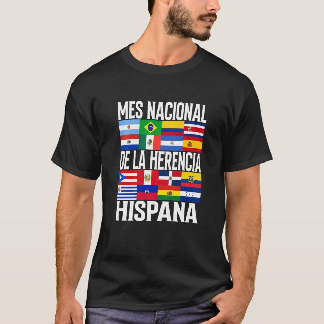 T-shirt Mois du patrimoine hispanique Mes Nacional De La H (Devant)