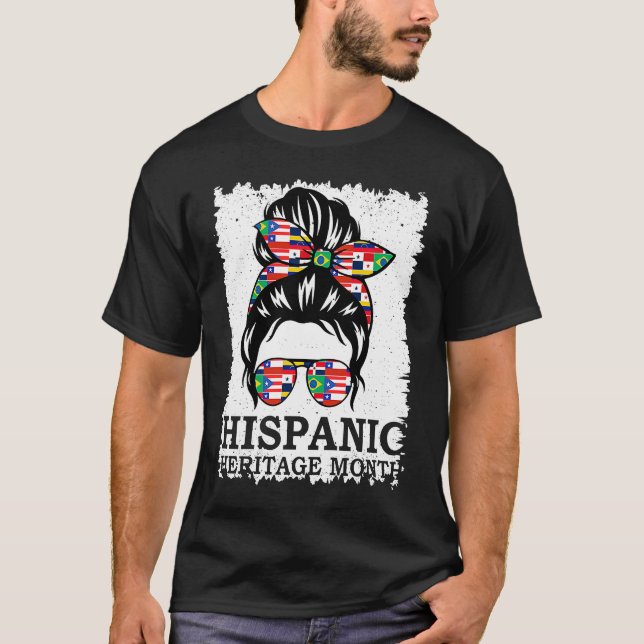 T-shirt Mois du patrimoine hispanique Messy Bun (Devant)