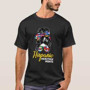 T-shirt Mois du patrimoine hispanique Messy Bun Latina Wom