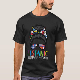 T-shirt Mois du patrimoine hispanique Messy Bun Latina Wom
