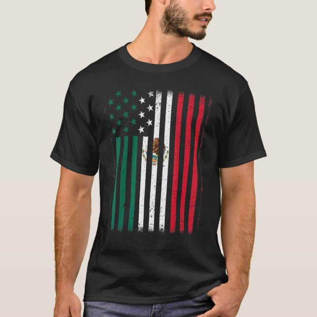 T-shirt Mois du patrimoine hispanique Mexique Drapeau amér (Devant)